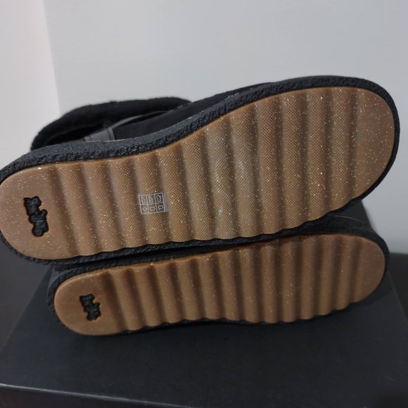 COACH Shearling Turnlock Harness Black Suede - Picture 6 of 9